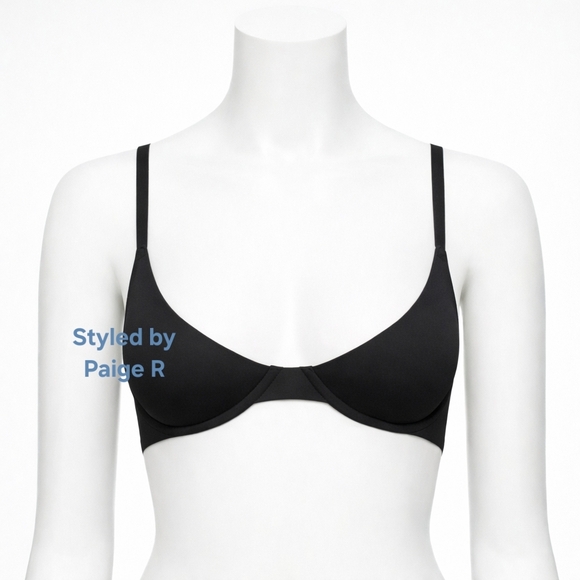 SKIMS Other - 💕SKIMS Fits Everybody Lightly lined Underwire Plunge Scoop Bra Black Onyx 44DD